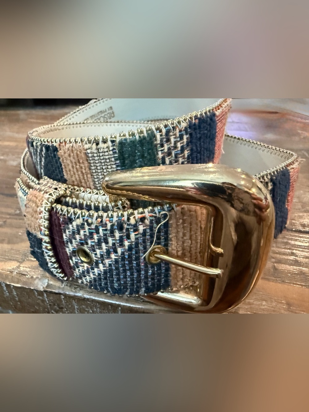 Absolutely Fresh Woven Patchwork Textured Women’s Vintage Belt - Multi-Color - Picture 2 of 11